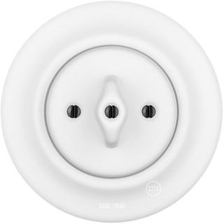 PORCELAIN WALL LIGHT SWITCH ROTARY MATT WHITE - DYKE & DEAN