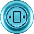 PORCELAIN WALL LIGHT SWITCH SKY BLUE FAT BUTTON - DYKE & DEAN