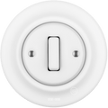 PORCELAIN WALL LIGHT SWITCH SLIM BUTTON MATT WHITE - DYKE & DEAN