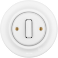 PORCELAIN WALL LIGHT SWITCH SLIM BUTTON MATT WHITE - DYKE & DEAN