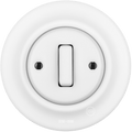 Matt White porcelain wall light switch with slim button by Katy Paty