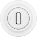 PORCELAIN WALL LIGHT SWITCH SLIM BUTTON MATT WHITE - DYKE & DEAN