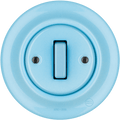 PORCELAIN WALL LIGHT SWITCH SLIM BUTTON PASTEL BLUE - DYKE & DEAN