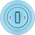 PORCELAIN WALL LIGHT SWITCH SLIM BUTTON PASTEL BLUE - DYKE & DEAN
