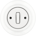 PORCELAIN WALL LIGHT SWITCH WHITE SLIM BUTTON - DYKE & DEAN