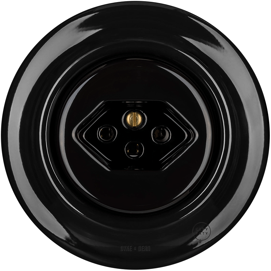 PORCELAIN WALL MOUNTED SWISS SOCKET BLACK - DYKE & DEAN