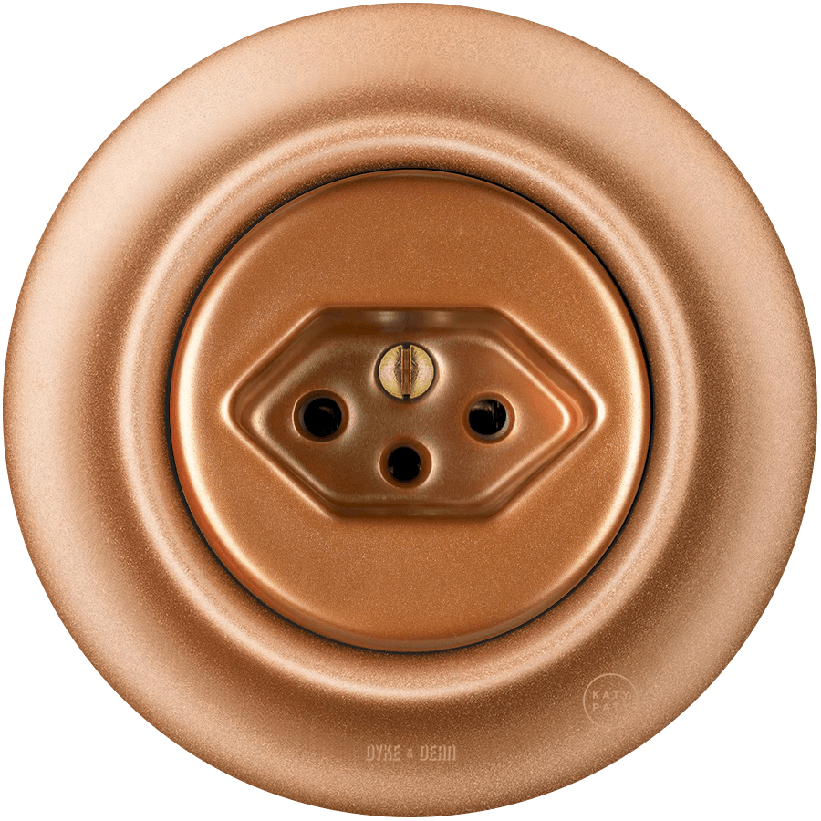 PORCELAIN WALL MOUNTED SWISS SOCKET COPPER - DYKE & DEAN