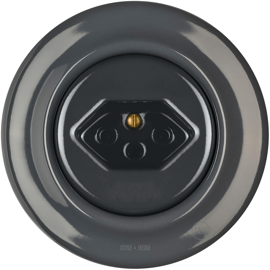 PORCELAIN WALL MOUNTED SWISS SOCKET DARK GREY - DYKE & DEAN