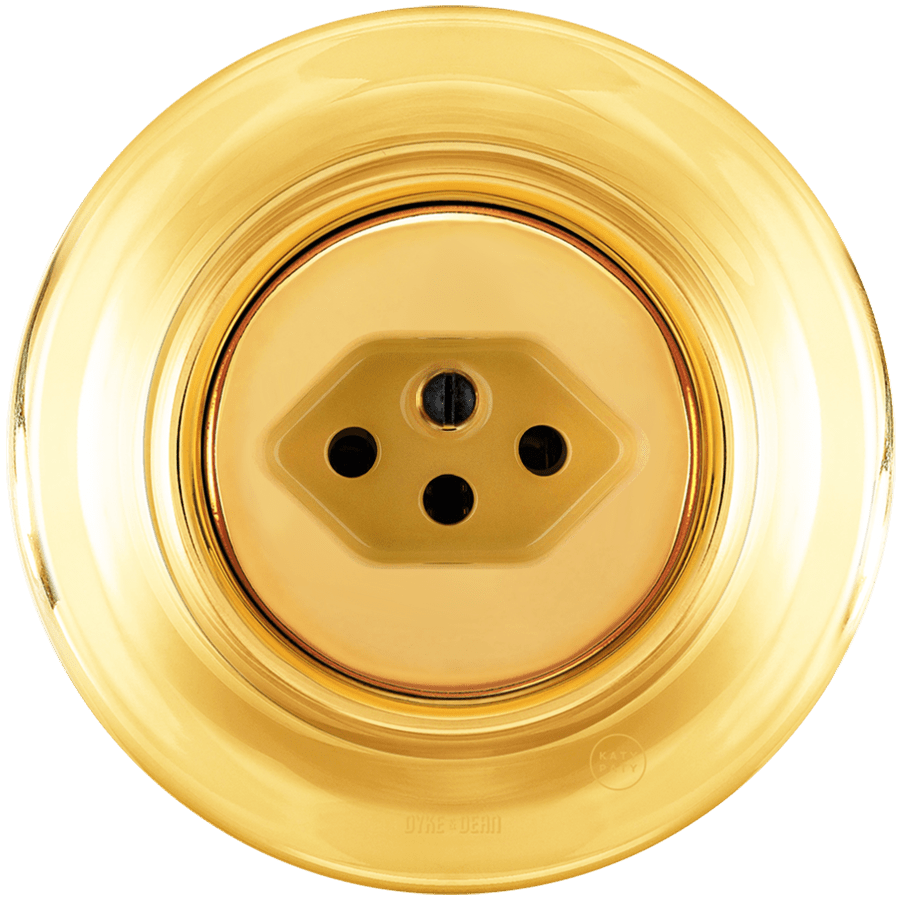 PORCELAIN WALL MOUNTED SWISS SOCKET GOLD - DYKE & DEAN