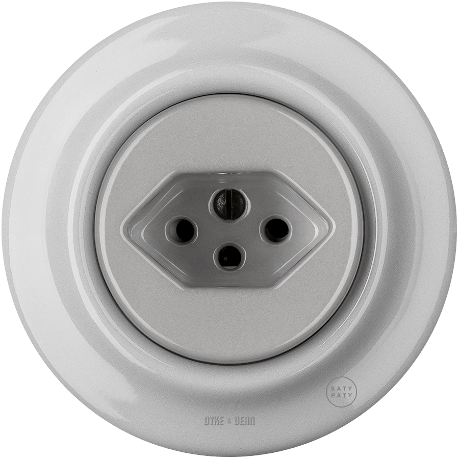 PORCELAIN WALL MOUNTED SWISS SOCKET GREY - DYKE & DEAN