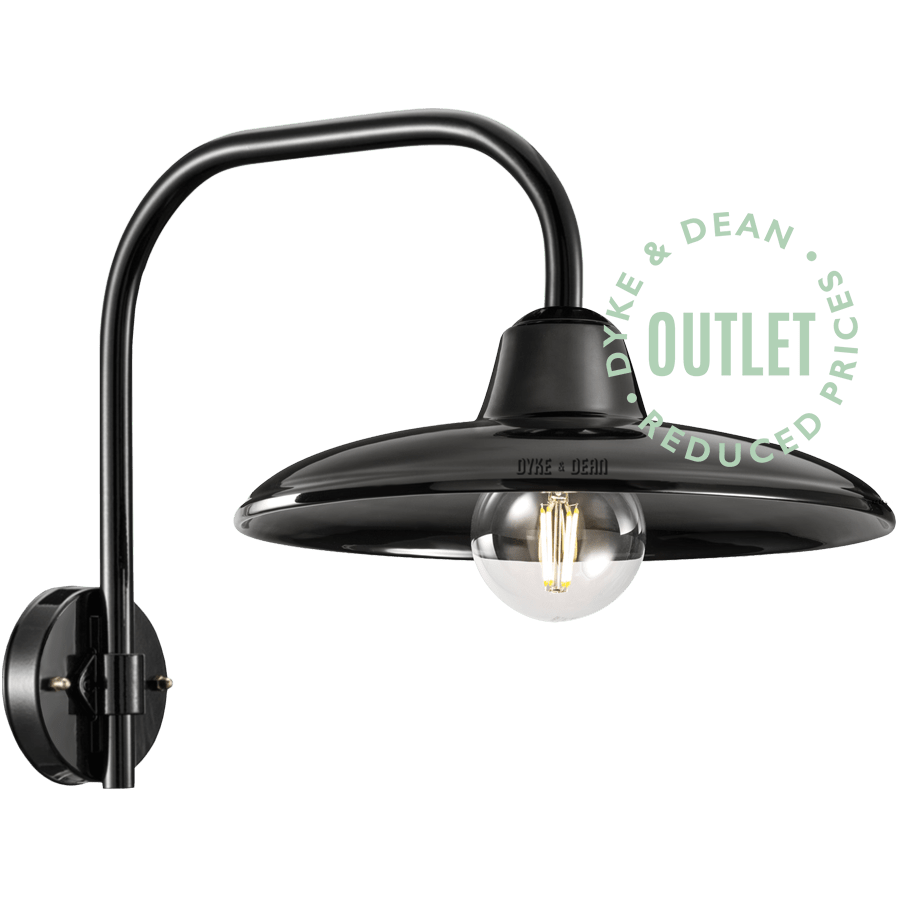 PORCELAIN WALL SHADE BLACK LAMP OUTLET - DYKE & DEAN