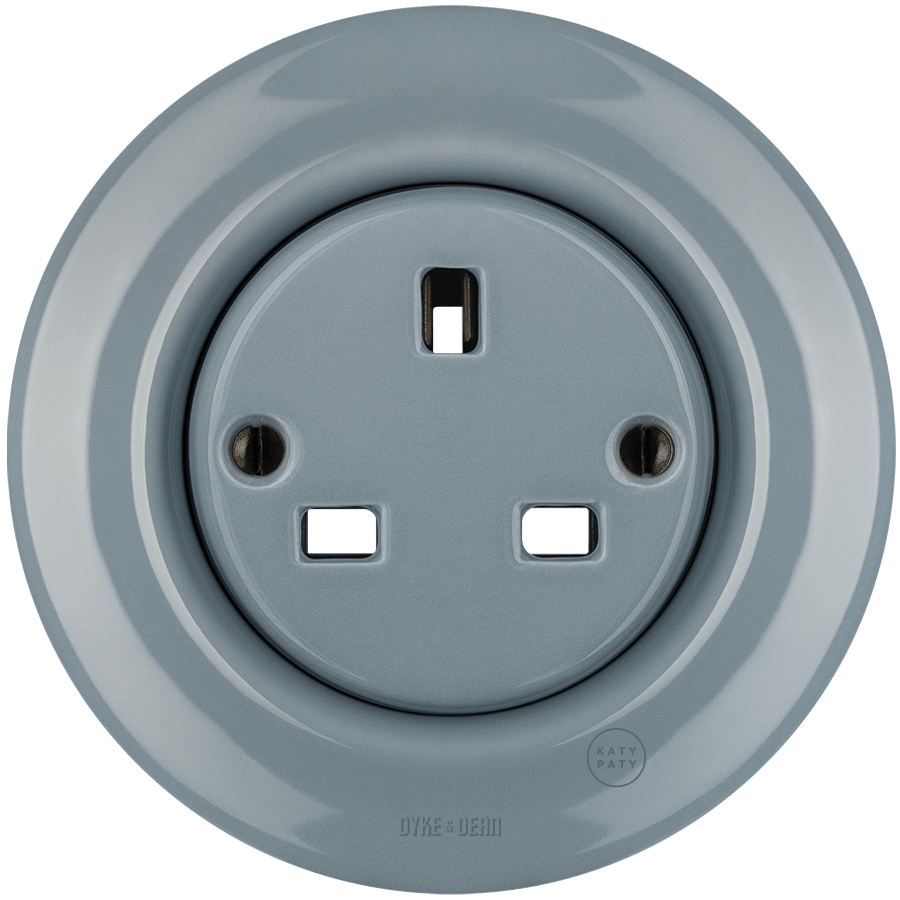 PORCELAIN WALL SOCKET ASH GREY UK - DYKE & DEAN
