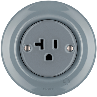 PORCELAIN WALL SOCKET ASH GREY USA 20 AMP - DYKE & DEAN