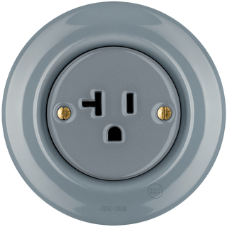 PORCELAIN WALL SOCKET ASH GREY USA 20 AMP - DYKE & DEAN