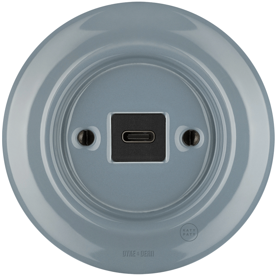 PORCELAIN WALL SOCKET ASH GREY USB - C - DYKE & DEAN
