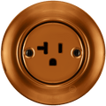 PORCELAIN WALL SOCKET BRONZE USA 20 AMP - DYKE & DEAN