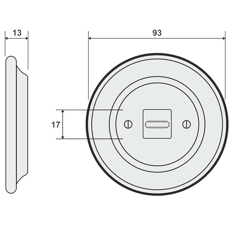 PORCELAIN WALL SOCKET BRONZE USB - C - DYKE & DEAN