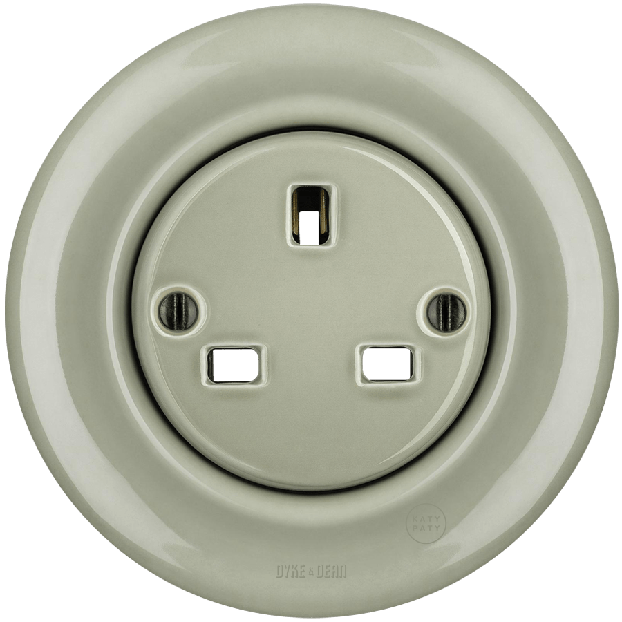 PORCELAIN WALL SOCKET GREY GREEN UK - DYKE & DEAN