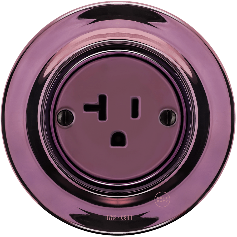 PORCELAIN WALL SOCKET PURPLE USA 20 AMP - DYKE & DEAN