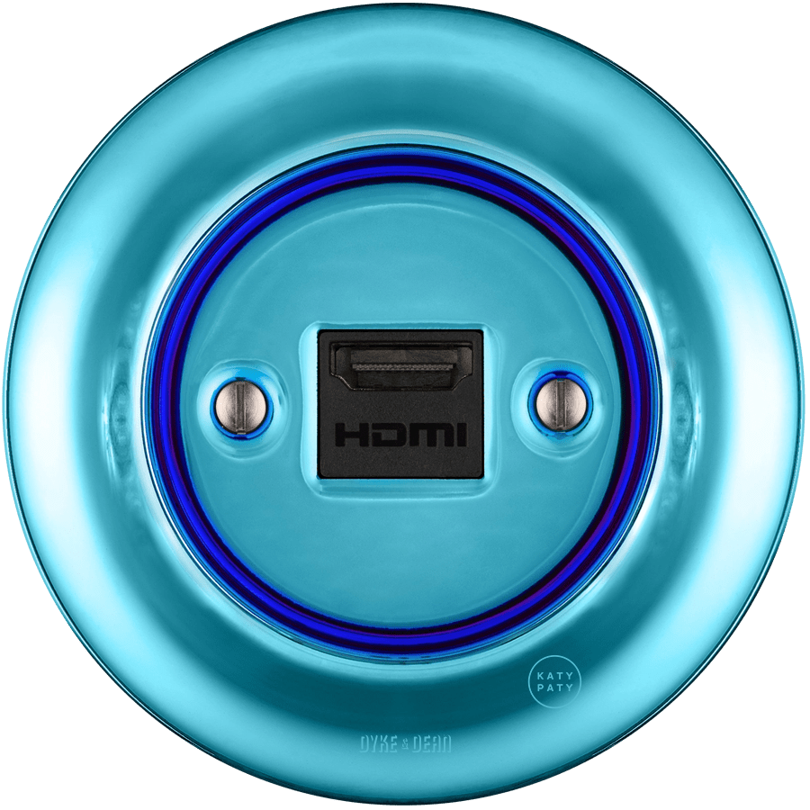 PORCELAIN WALL SOCKET SKY BLUE HDMI - DYKE & DEAN