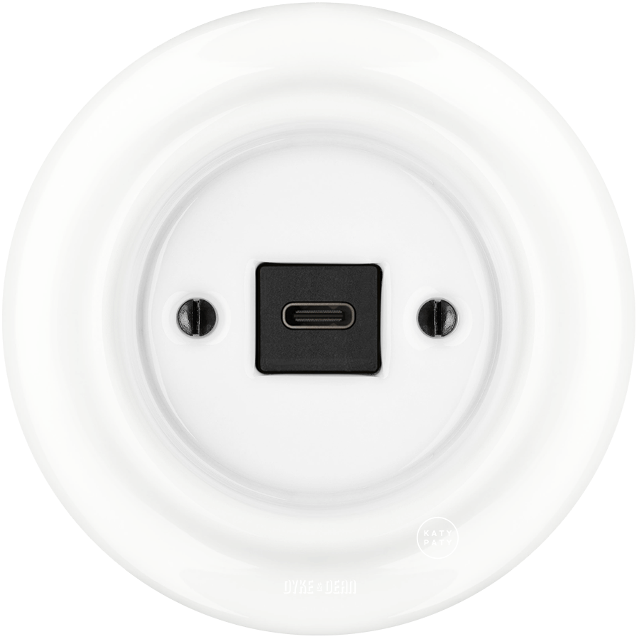 PORCELAIN WALL SOCKET WHITE USB - C - DYKE & DEAN
