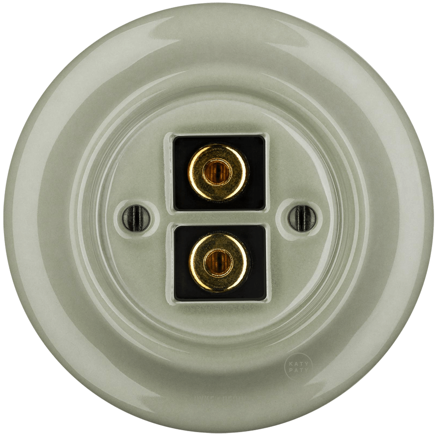 PORCELAIN WALL SPEAKER SOCKET GREY GREEN - DYKE & DEAN