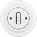 PORCELAIN WALL TOGGLE LIGHT SWITCH MATT WHITE - DYKE & DEAN