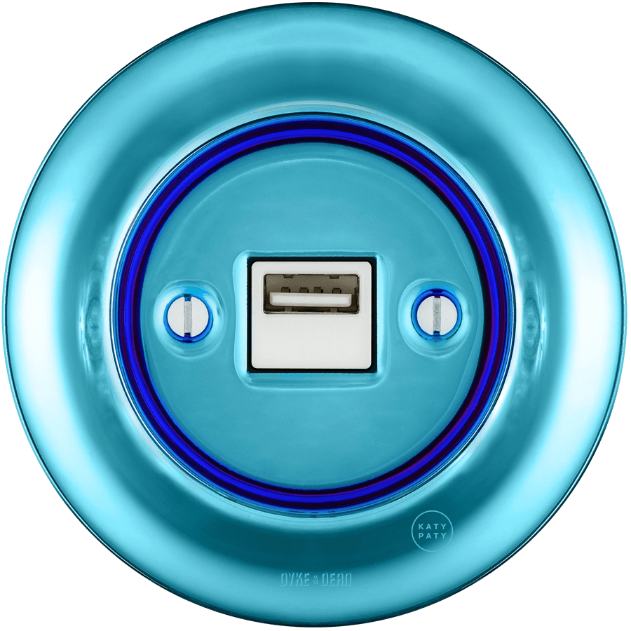 PORCELAIN WALL USB CHARGER SKY BLUE - DYKE & DEAN