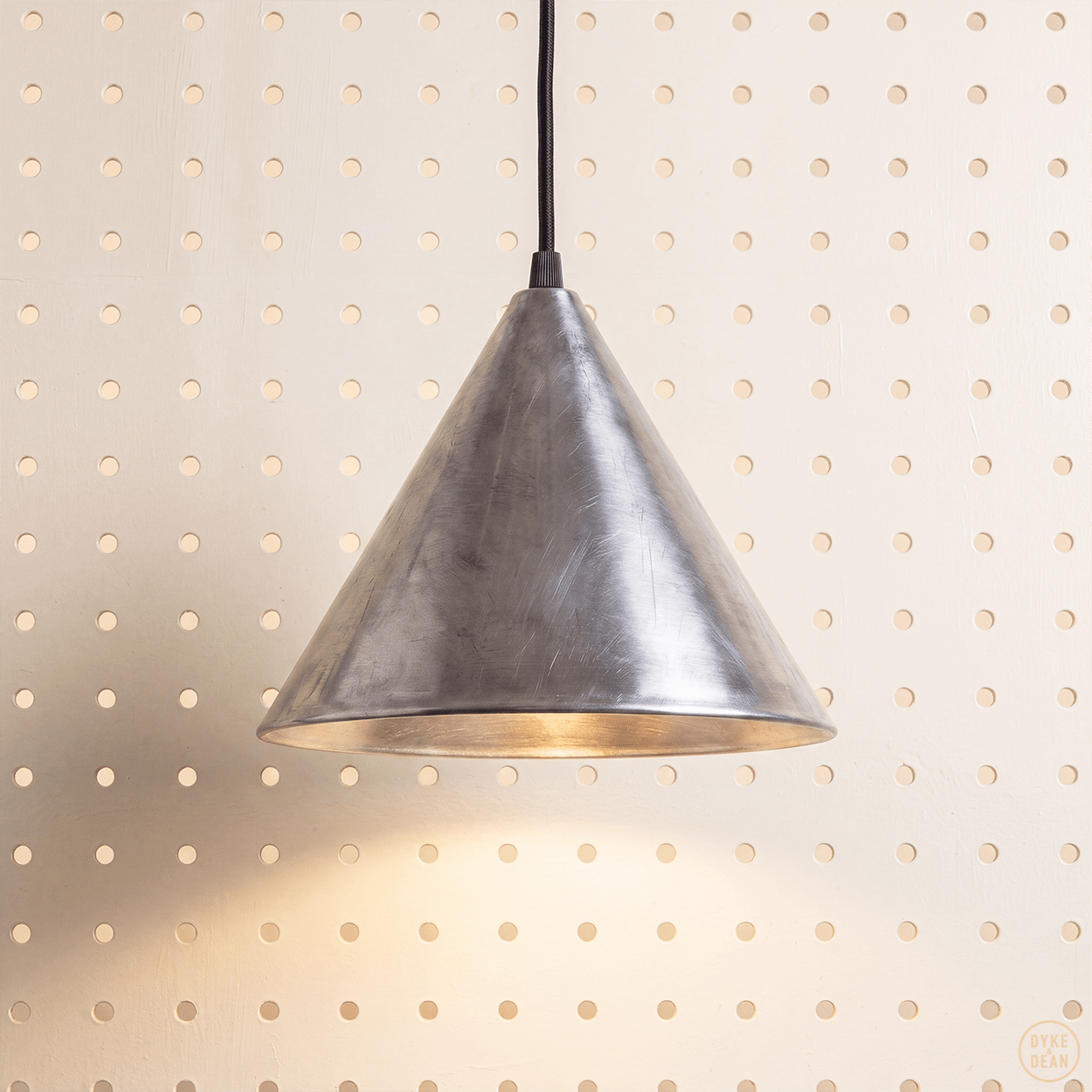 RAW METAL E27 ENAMEL CONE LAMPSHADE PENDANT 300 - DYKE & DEAN
