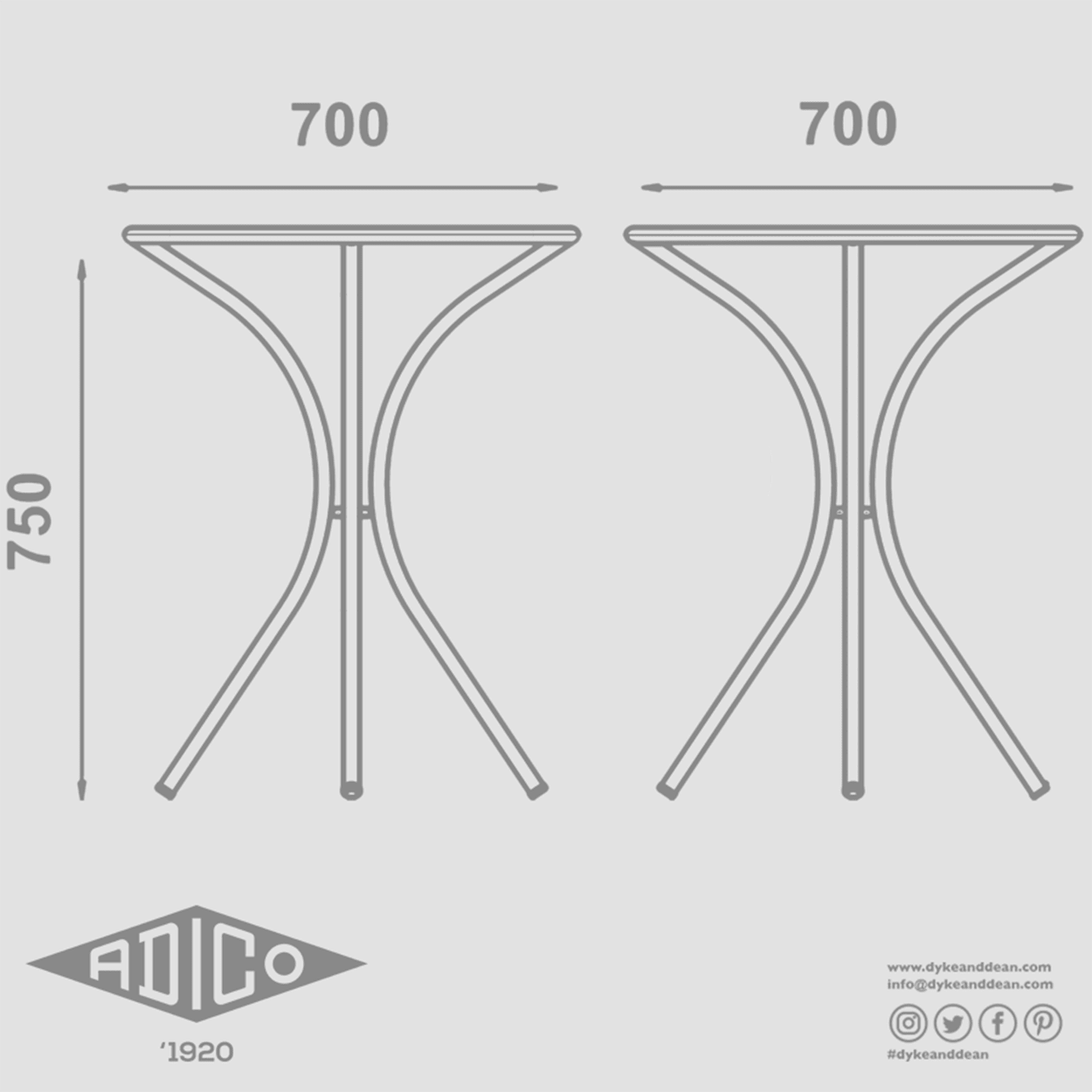 RED ADICO 590 ROUND BISTRO TABLE OUTLET - DYKE & DEAN