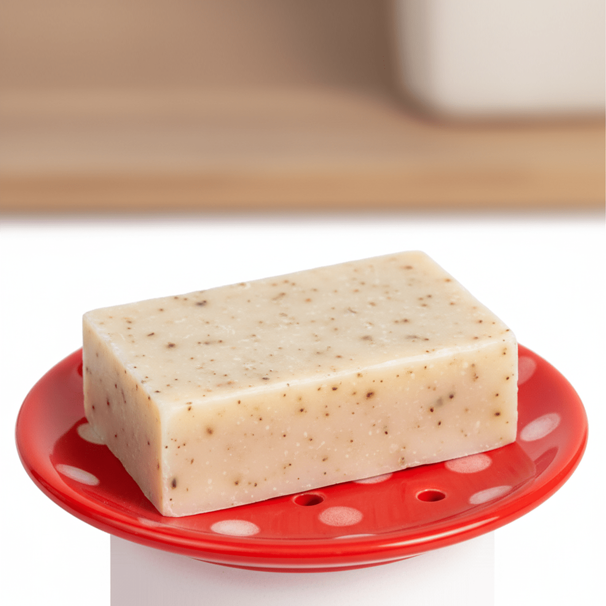 RED MUSHROOM CERAMIC SOAP DISH - DYKE & DEAN