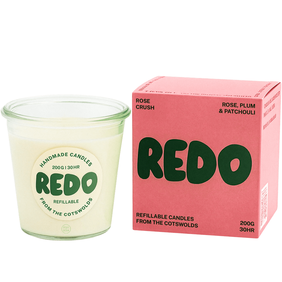 REDO GLASS ROSE CRUSH CANDLE - DYKE & DEAN