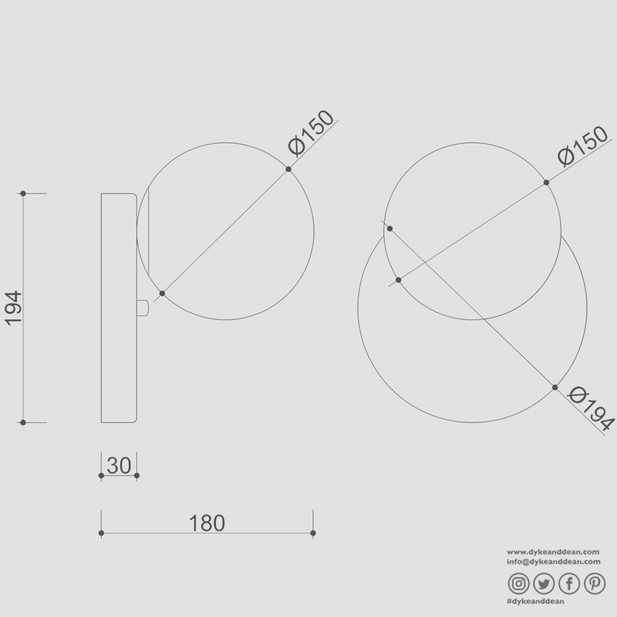 REFA WATERPROOF OPAL GLOBE WALL LIGHT WHITE - DYKE & DEAN