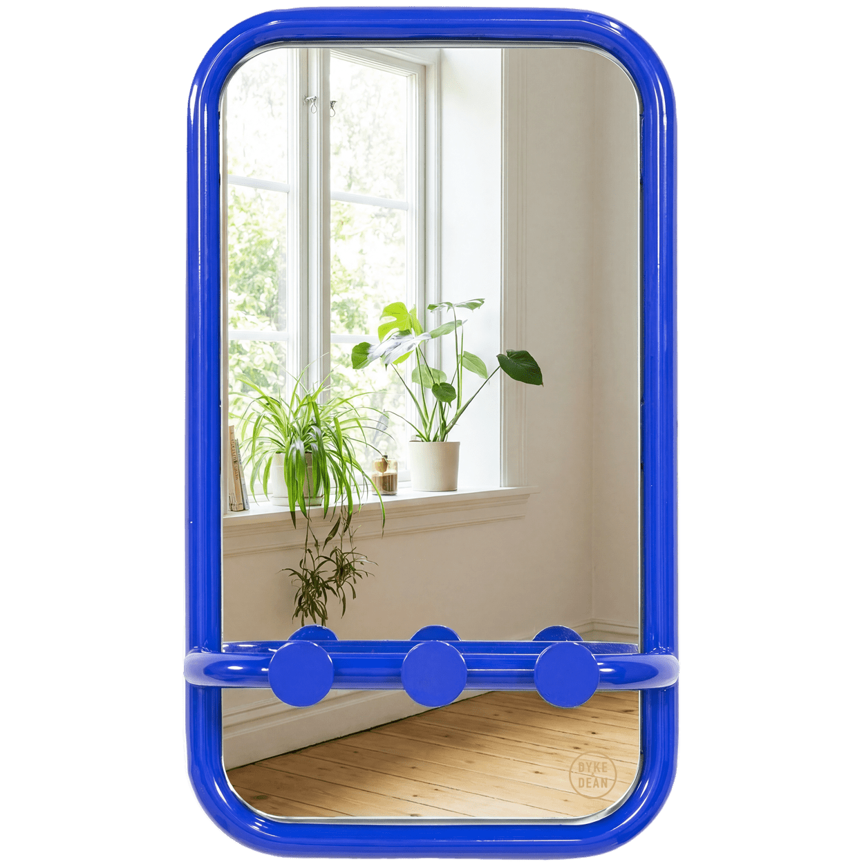 RETRO TUBE HALL HOOK MIRROR BLUE - DYKE & DEAN