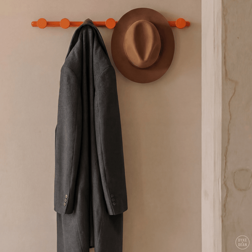 RETRO TUBE HALLWAY COAT RACK WITH 6 HOOKS ORANGE - DYKE & DEAN