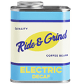 RIDE & GRIND ELECTRIC DECAF COLUMBIAN COFFEE BEANS TIN - DYKE & DEAN