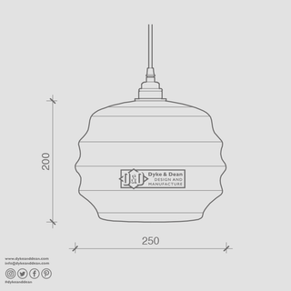 RIPPLE OPALINE RETRACTABLE CORD LIGHT MEDIUM - DYKE & DEAN