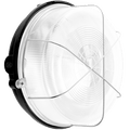 ROUND BULKHEAD BLACK DUROPLAST CLEAR GLASS - DYKE & DEAN