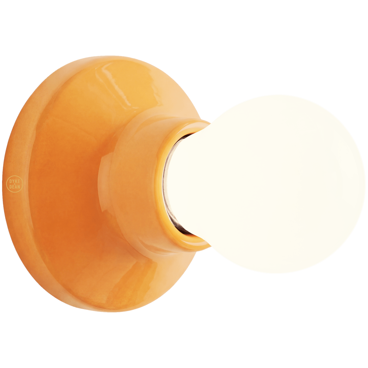 ROUND CERAMIC WALL & CEILING LAMP YELLOW ORANGE - DYKE & DEAN