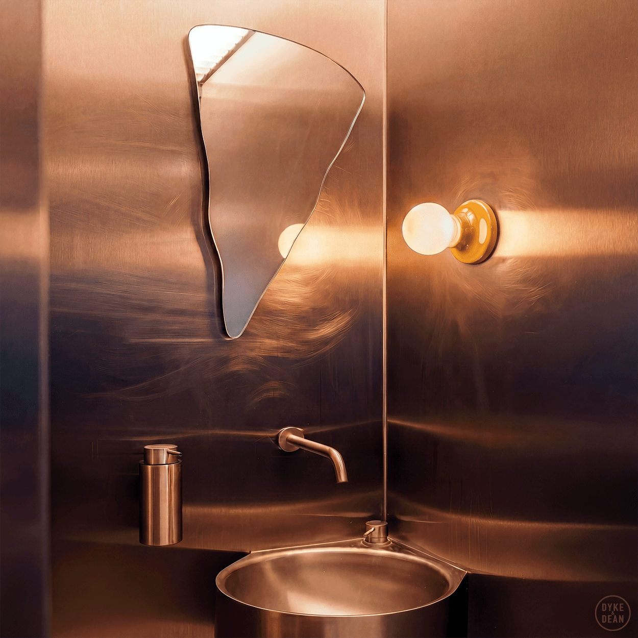 ROUND CERAMIC WALL & CEILING LAMP YELLOW ORANGE - DYKE & DEAN