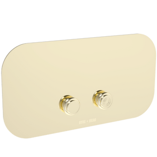 ROUND CORNERS TOILET FLUSH PLATE BRASS - DYKE & DEAN