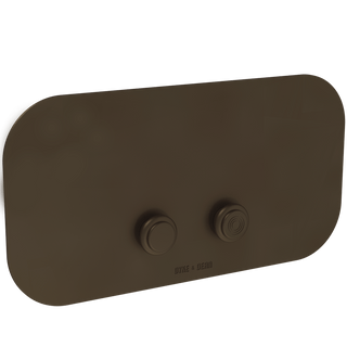 ROUND CORNERS TOILET FLUSH PLATE BRONZE - DYKE & DEAN