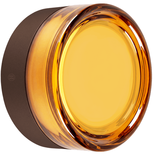 ROUND WATERPROOF BRONZE WALL CEILING SCONCE AMBER LIGHT - DYKE & DEAN