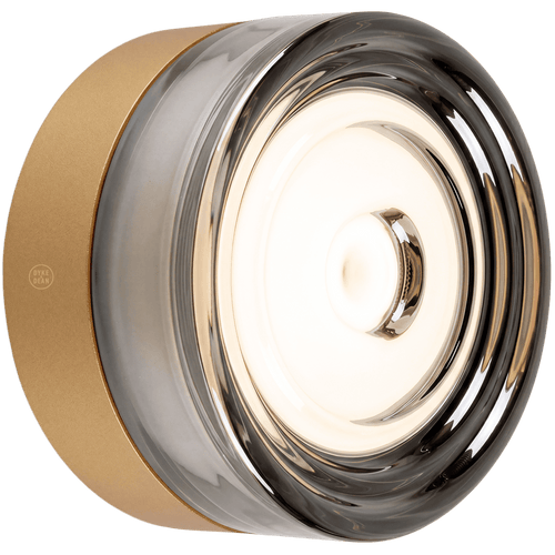 ROUND WATERPROOF GOLD WALL CEILING SCONCE SMOKE LIGHT - DYKE & DEAN
