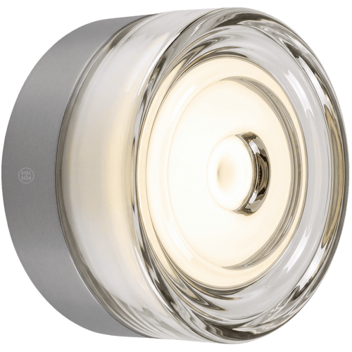 ROUND WATERPROOF NICKEL WALL CEILING SCONCE CLEAR LIGHT - DYKE & DEAN