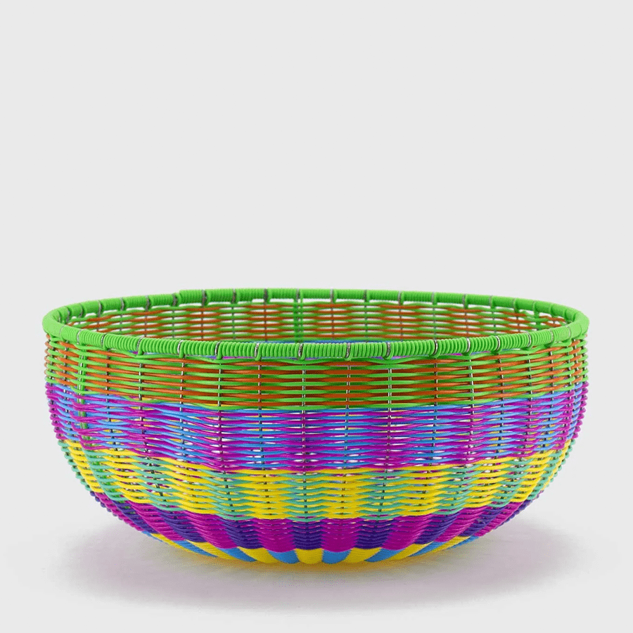 SET OF 2 COLOURFUL MEXICAN FRUIT BOWLS - DYKE & DEAN