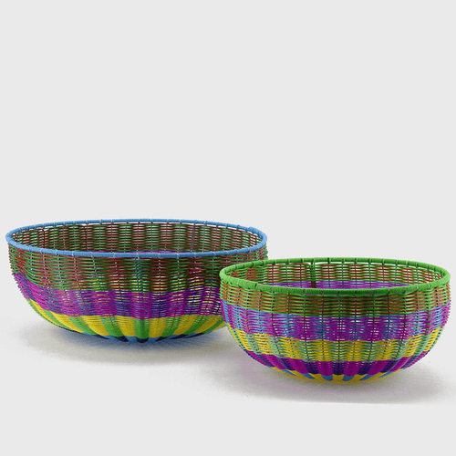 SET OF 2 COLOURFUL MEXICAN FRUIT BOWLS - DYKE & DEAN