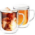 SET OF 2 DOUBLE WALL GLASS MUGS 500ml - DYKE & DEAN