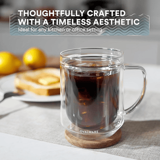 SET OF 2 DOUBLE WALL GLASS MUGS 500ml - DYKE & DEAN