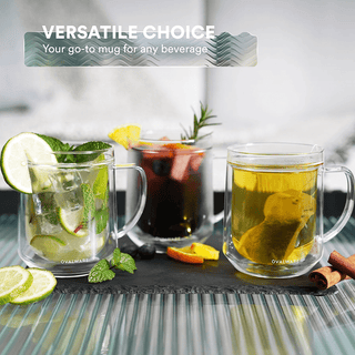 SET OF 2 DOUBLE WALL GLASS MUGS 500ml - DYKE & DEAN